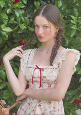 Lacemade elegant ruffle hem floral dress - romantic birthday or garden party look