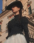 Rose Cape Blouse - Raven