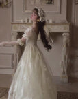 Lacemade "Tear of Blossom and Candle" Dress - Ivory Lace Maxi
