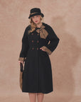 Curve&Plus Sunlit Daisy Wool Coat (Black)