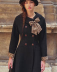 Sunlit Daisy Wool Coat (black)
