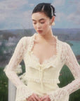 Lacemade white lace cardigan - Romantic long sleeve lightweight shrug