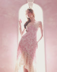 Lacemade "Floral Vine Fairy Shoes" Blush Pink Lace Mermaid Dress
