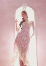 Lacemade "Floral Vine Fairy Shoes" Blush Pink Lace Mermaid Dress