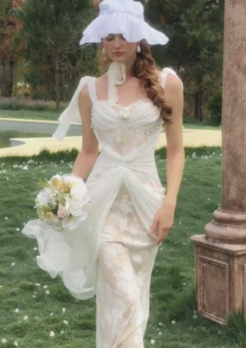 White Begonia Corset Dress