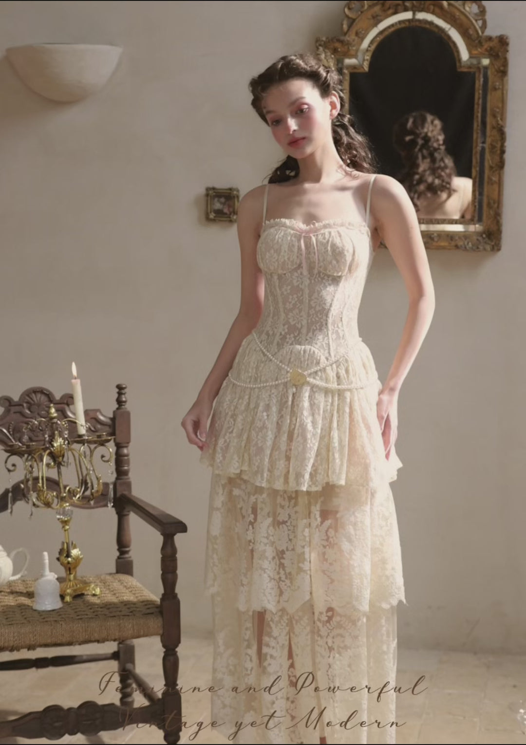 Lacemade "Waltz In The Moonlight" White Lace Mini Dress and Maxi Skirt Layering Style