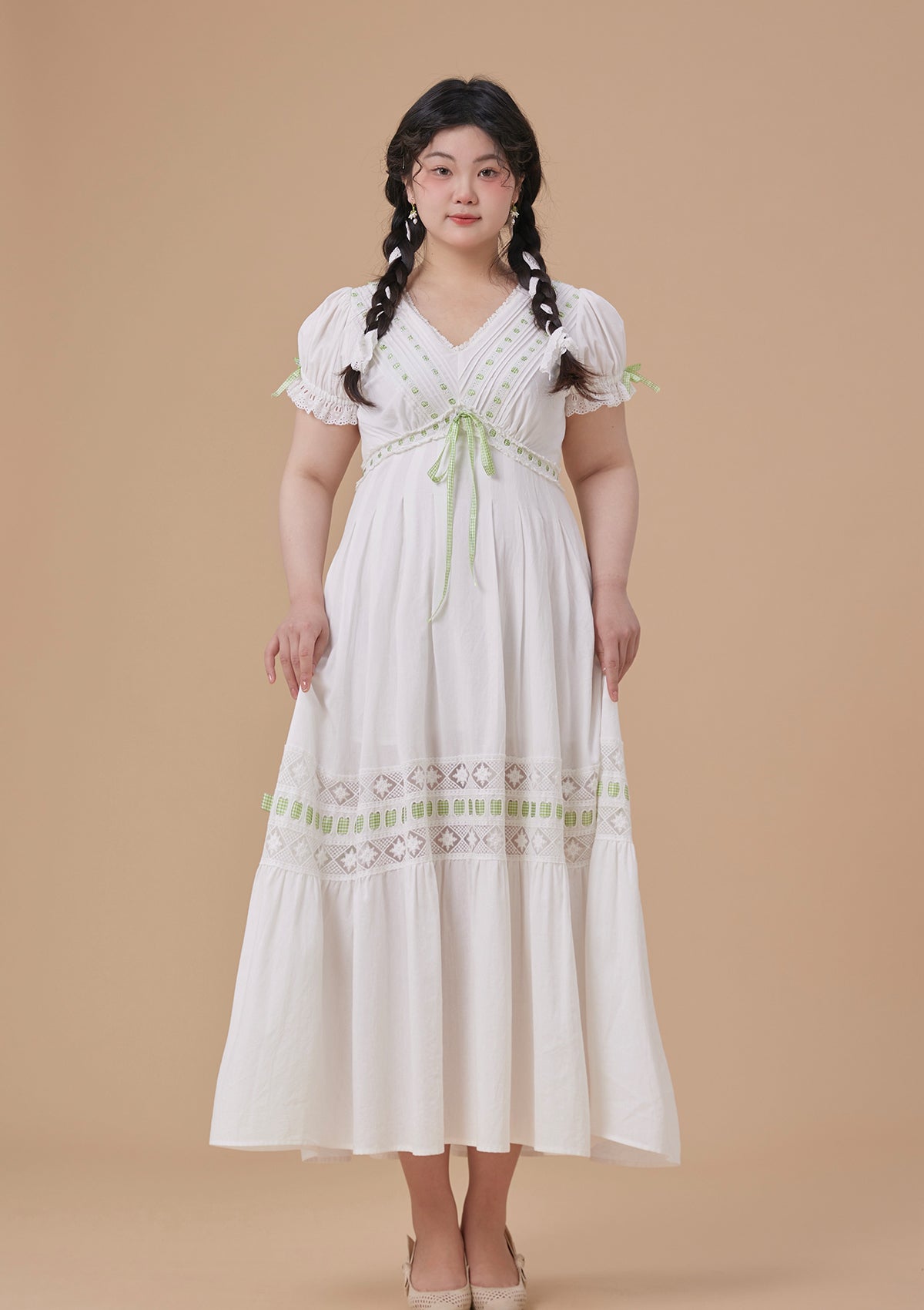 ワンピース S lace up curve dress THEREDTHREAD THEREDTHREAD / ザレッドスレッド】S lace up curve dress