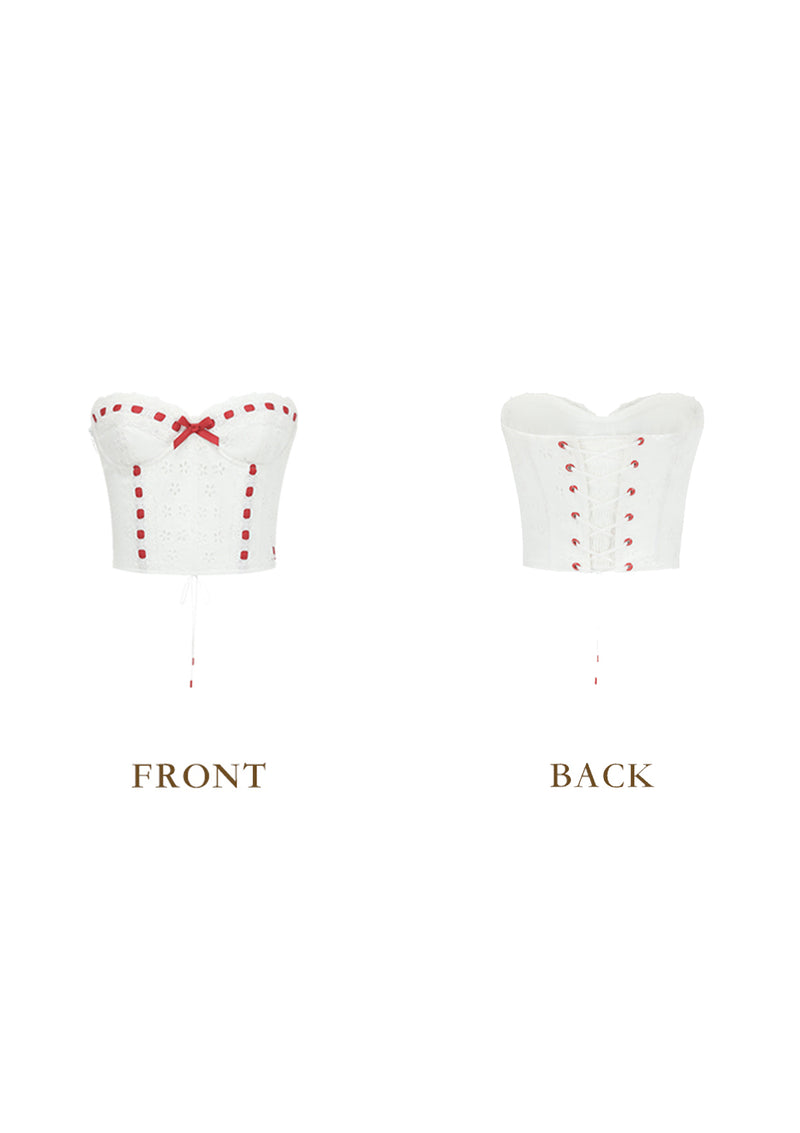 red and white corset dress Red corset-style bodice Habesha Dress
