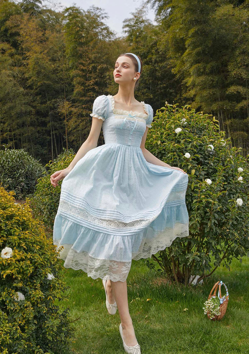 cinderella blue tulle midi dress Clothing : Midi Dresses : 'Mademoiselle' Cinderella Blue Tulle Midi Dress