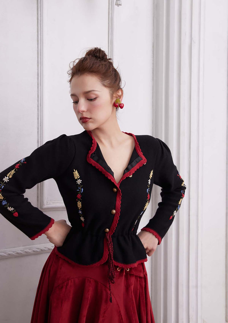 Hand-embroidered cardigan